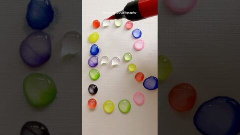 Color Drops ~ Letter B #shorts #nhuandaocalligraphy #colors