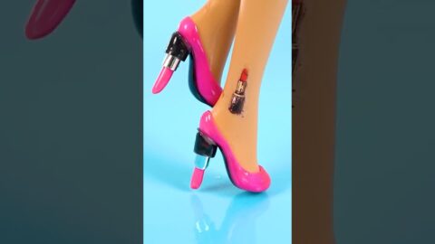 Barbie “Lipstick” SHOES !! Made with Nail Gel